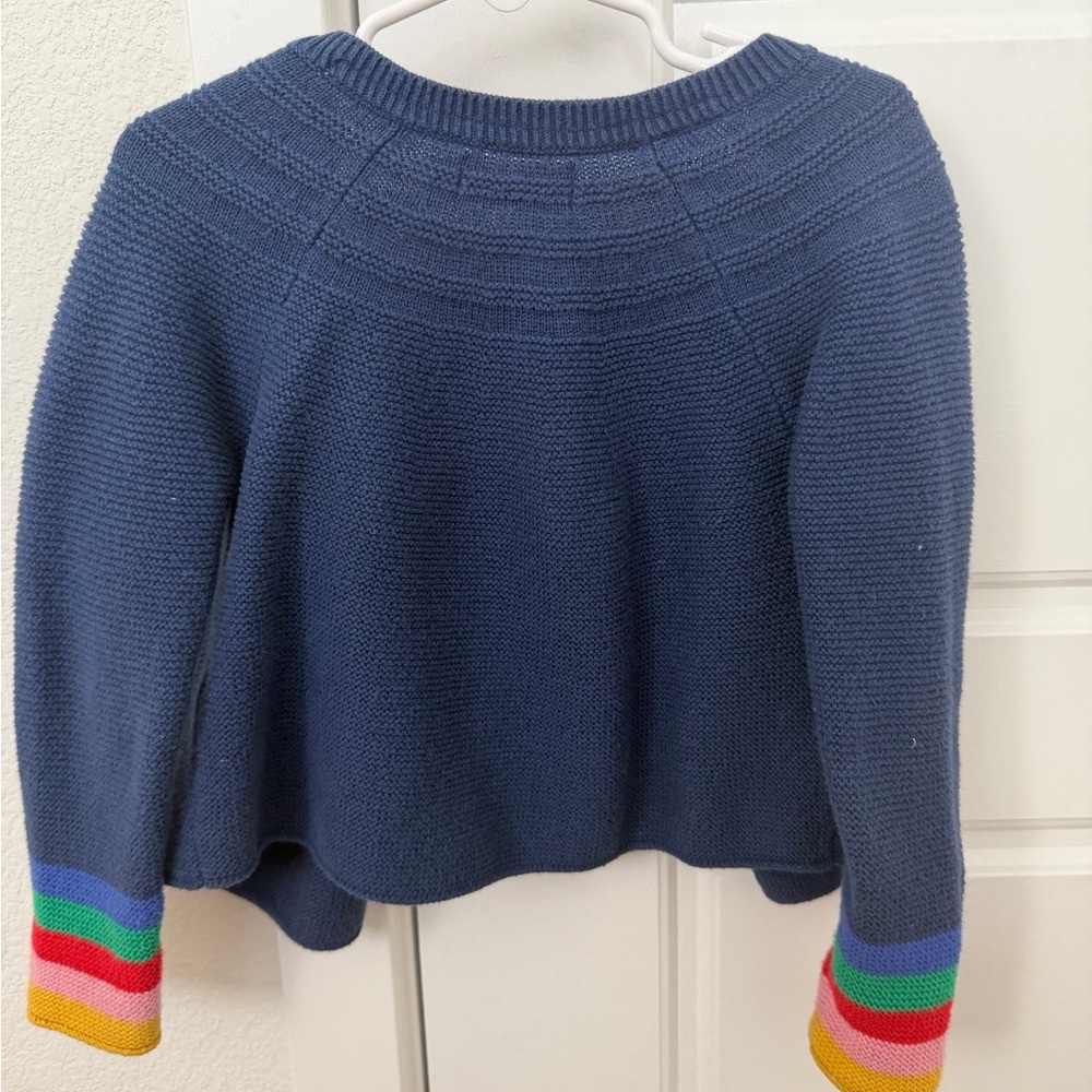 Mini Boden Navy rainbow toddler girl sweater cardigan 3-4 years - Picture 4 of 5